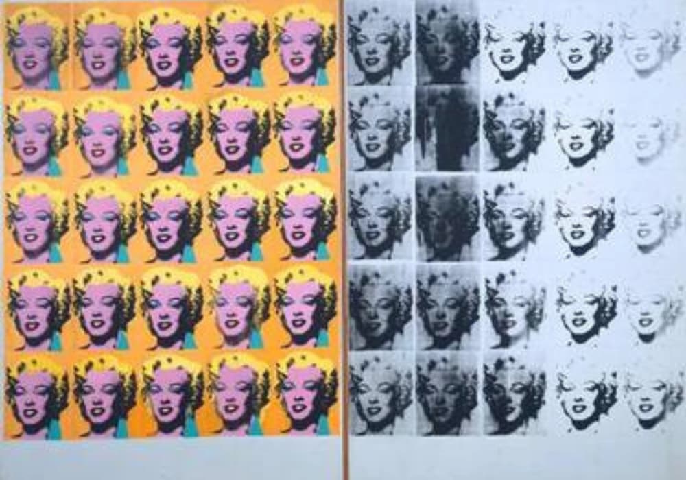 Dittico di Marilyn Monroe di Andy Warhol, opera del 1962 realizzata con tecnica serigrafica