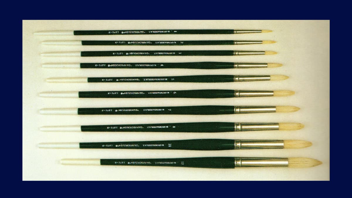 Assortimento di pennelli per pittura ad olio di varie dimensioni
