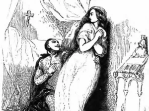 Illustrazione storica del 1841 tratta dall'edizione italiana Gamba-Ambrosoli di Don Chisciotte della Mancia.