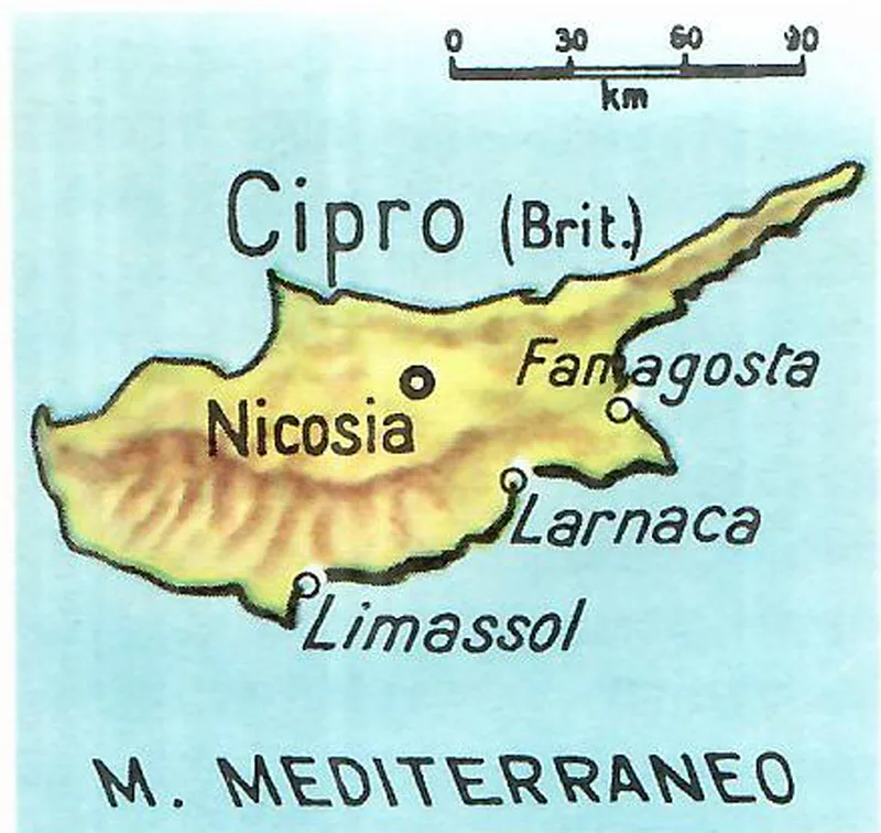 cipro isola piantina, disegno