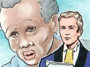 Illustrazione vintage di Giorgio che legge ricordando lo Zio Tom e il suo insegnamento di fede