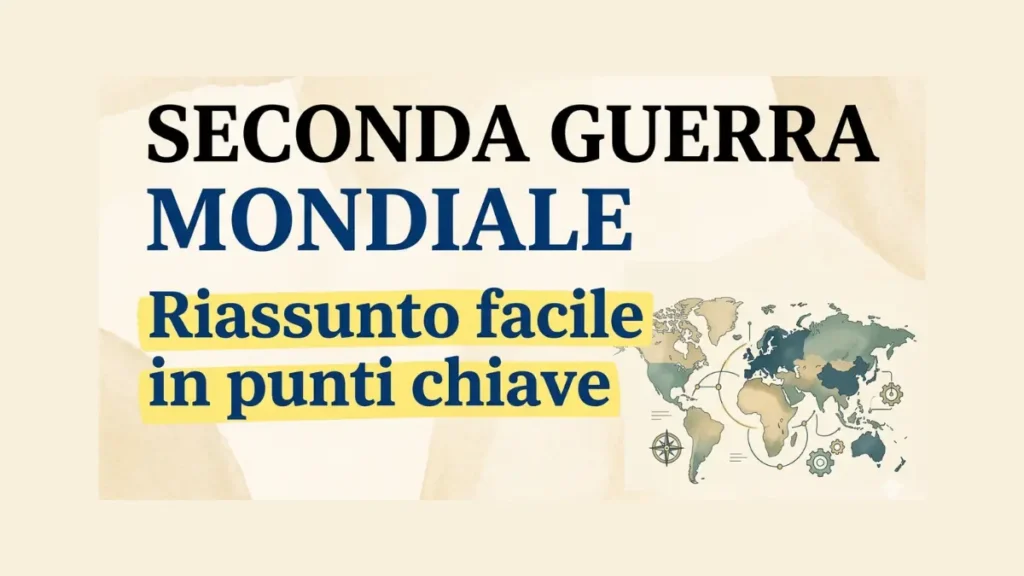 Seconda Guerra Mondiale: riassunto facile in punti chiave per studenti.