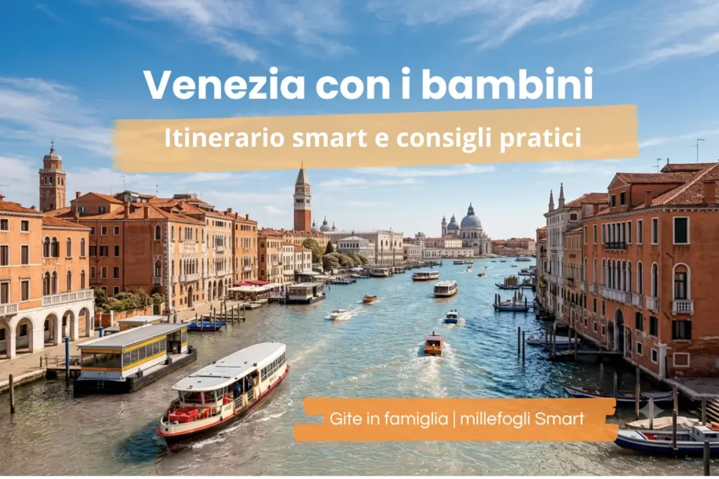 Panoramica aerea del Canal Grande di Venezia: punto di partenza per l'itinerario di un giorno con i bambini.