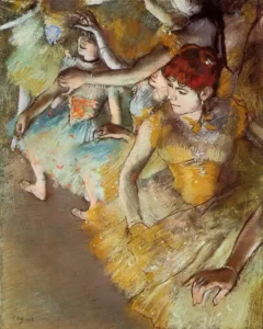 Edgar Degas - Ballerini sul palcoscenico (1883) Edgar Degas, Ballerini sul palcoscenico - Opera a pastello impressionista che ritrae ballerine durante un'esibizione teatrale