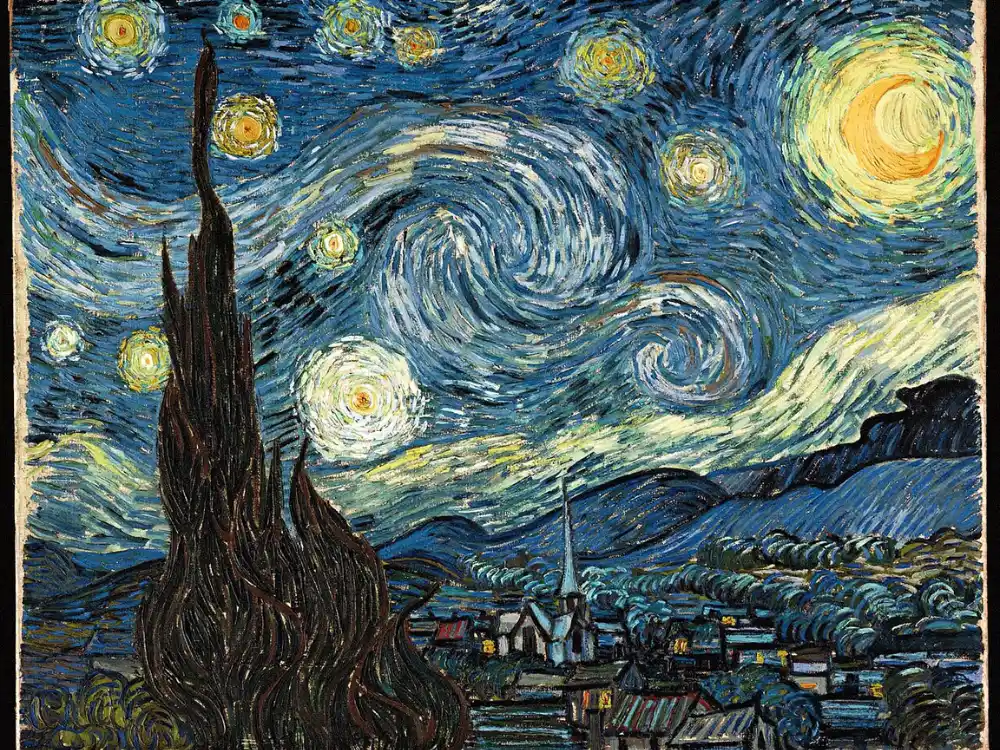 Dipinto Notte stellata di Vincent van Gogh dipinto a olio