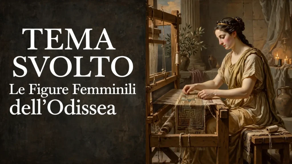 Tema svolto sulle figure femminili dell'Odissea con Penelope al telaio